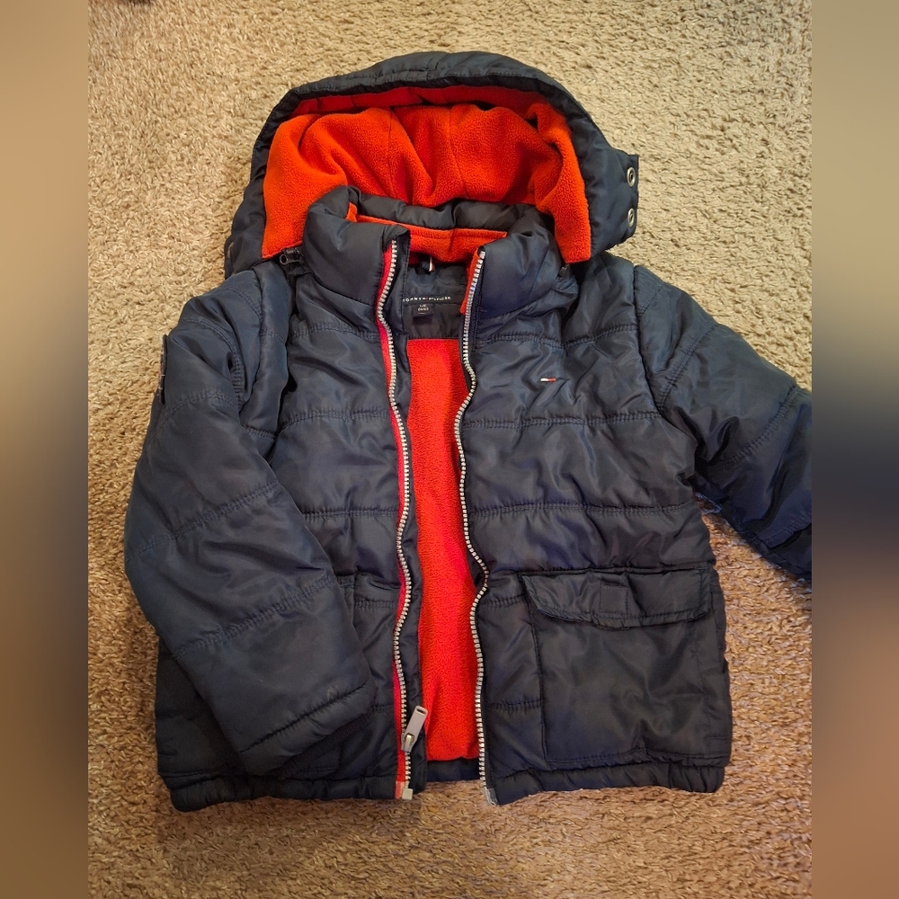 Kids Tommy Hilfiger Navy and Orange Jacket